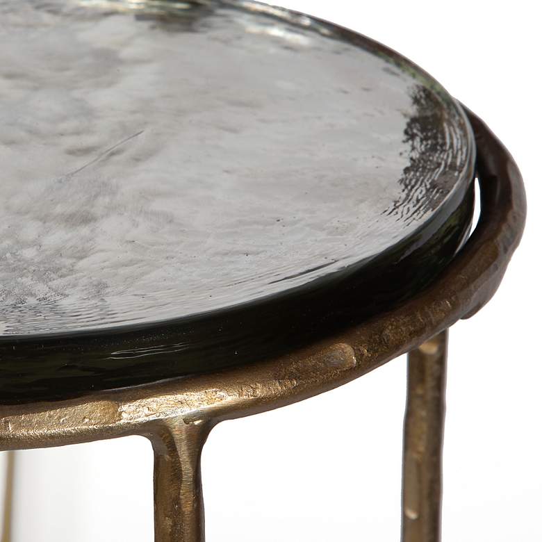 Image 5 Noble Park Victoria 12" Wide Antique Gold Accent Table more views