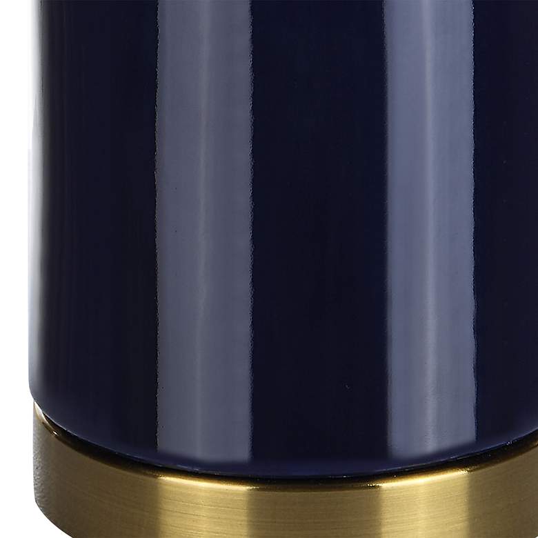 Image 4 Noble Park Vidar Blue Ceramic and Gold Metal Table Lamp more views