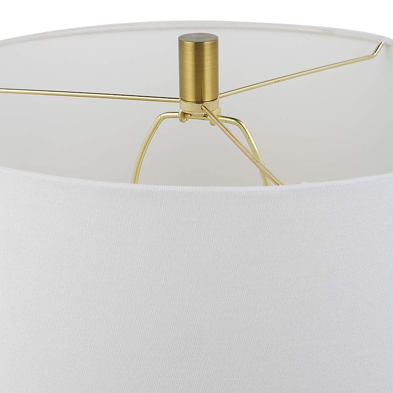 Image 5 Noble Park Vidar Blue Ceramic and Gold Metal Table Lamp more views