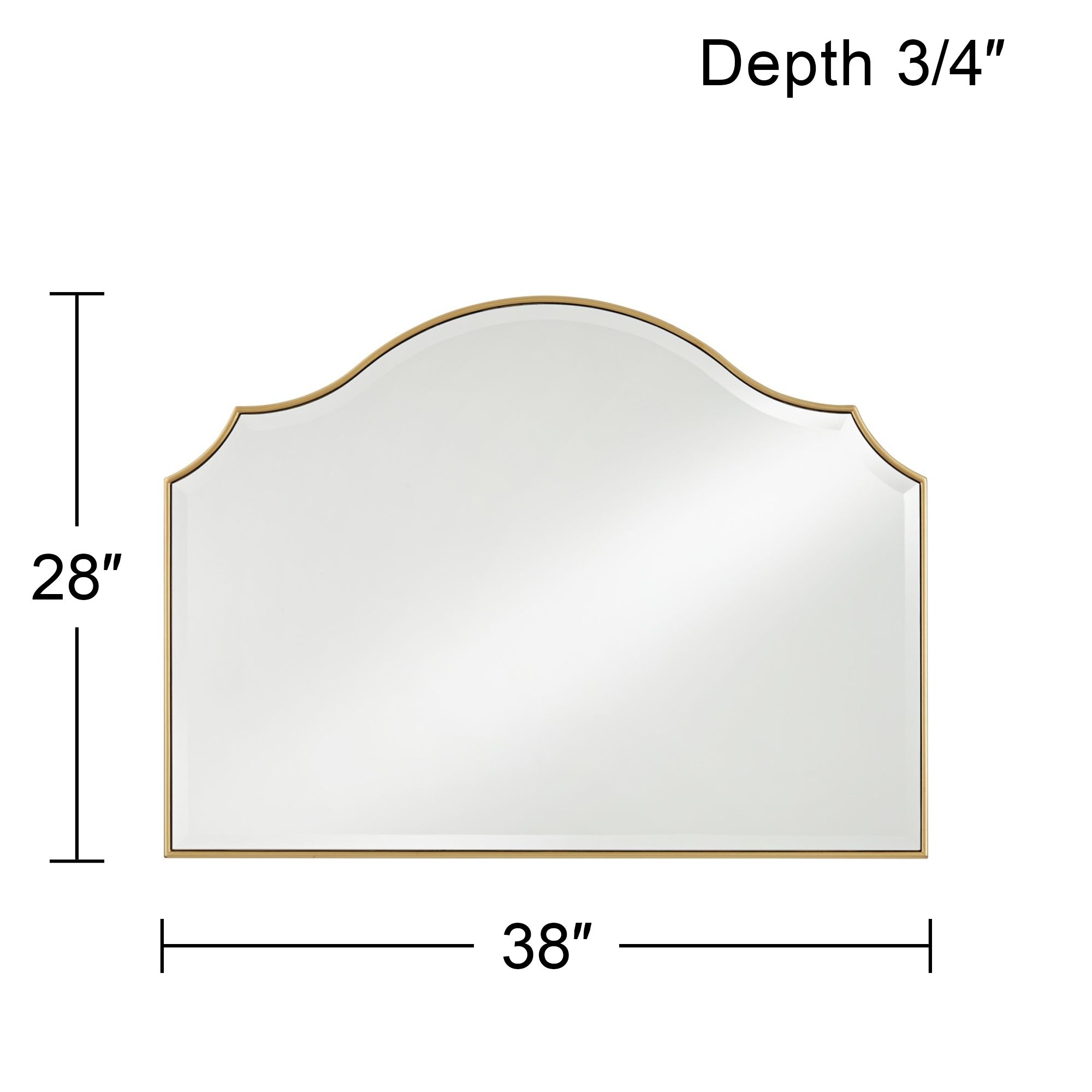 Image 7 Noble Park Vinyard Gold 38" x 28" Arch Wall Mirror more views