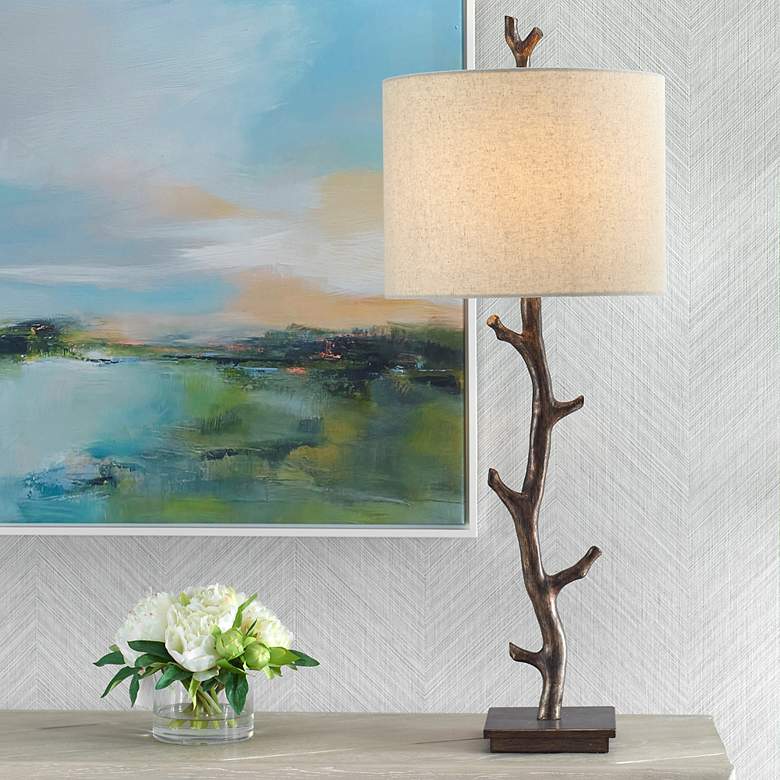 Image 1 Noble Park Viridian Dark Bronze Tree Branch Table Lamp