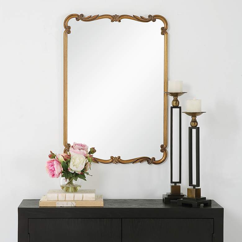 Image 1 Noble Park Xander Antique Gold 22" x 32" Ornate Wall Mirror