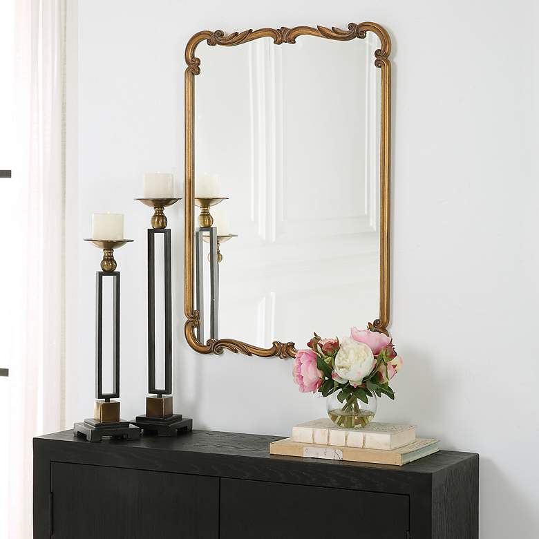 Image 3 Noble Park Xander Antique Gold 22" x 32" Ornate Wall Mirror more views