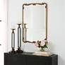 3_Noble Park Xander Antique Gold 22" x 32" Ornate Wall Mirror more views