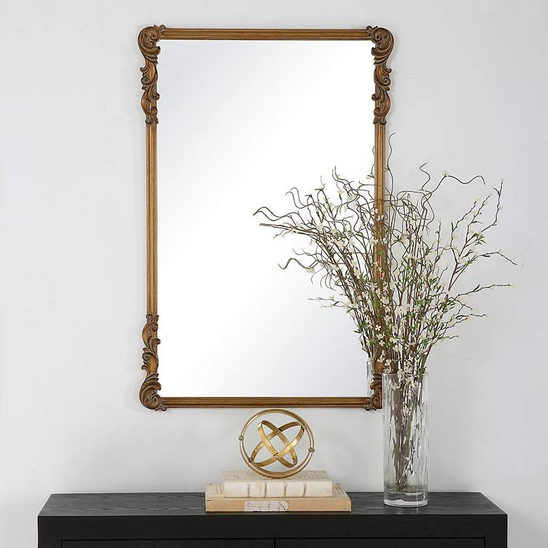 Image 1 Noble Park Xander Antique Gold 24" x 36" Ornate Wall Mirror