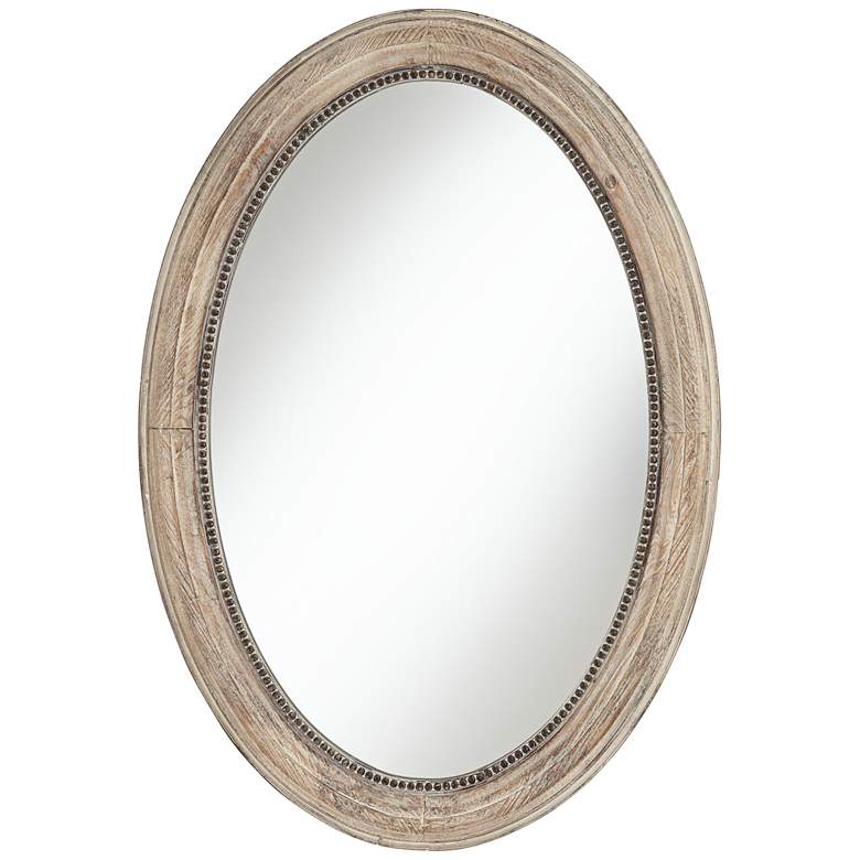 Image 2 Noble Park Zahra Wooden 34" x 23 1/2" Oval Wall Mirror
