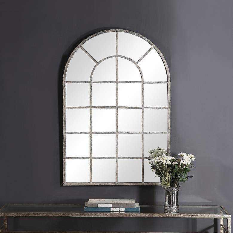 Image 1 Noble Park Zinfandel Gray 30" x 44" Window Pane Wall Mirror