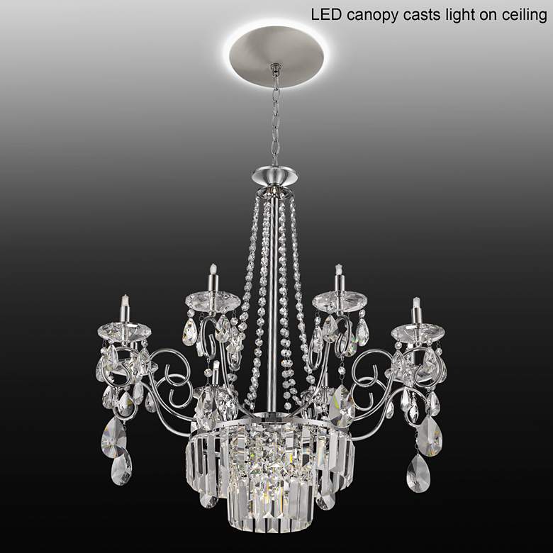 Image 1 Nobleton 27 inchW Crystal Chandelier with LED Canopy
