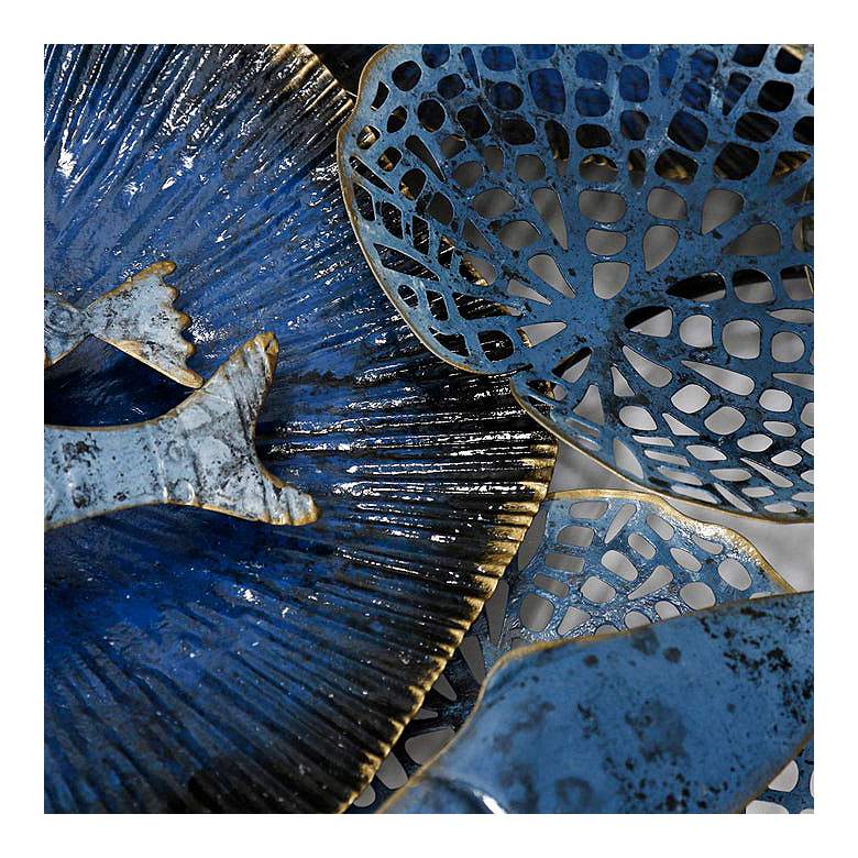Image 3 Nobu 47" Wide Navy and Gold Metal Wall Art more views