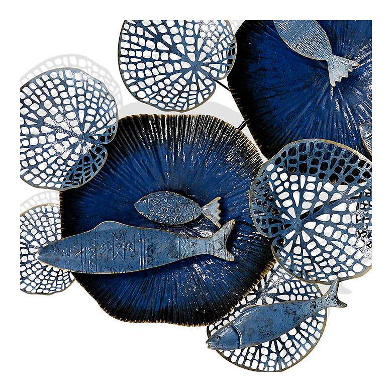 Image 4 Nobu 47" Wide Navy and Gold Metal Wall Art more views