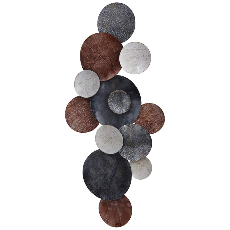 Image 1 Nobu Assorted Hammered Circles 46 inch High Metal Wall Art