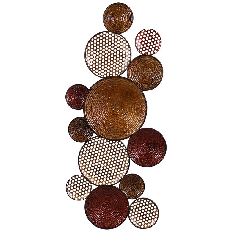 Image 1 Nobu Circle 40 1/4 inch High Copper Bronze Metal Wall Art