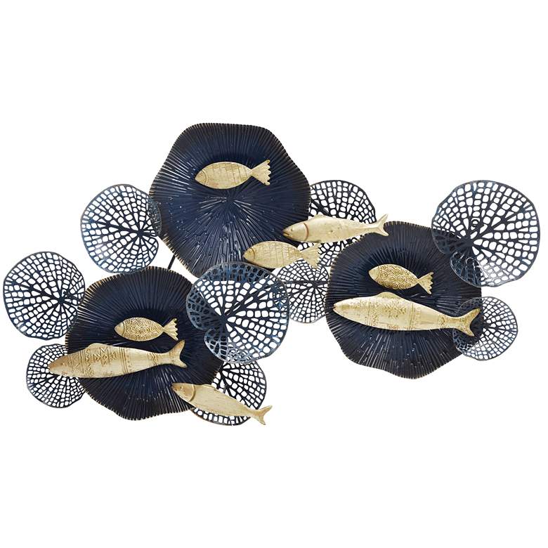 Image 1 Nobu - Metal Wall Hanging in Midnight and Gold Finish