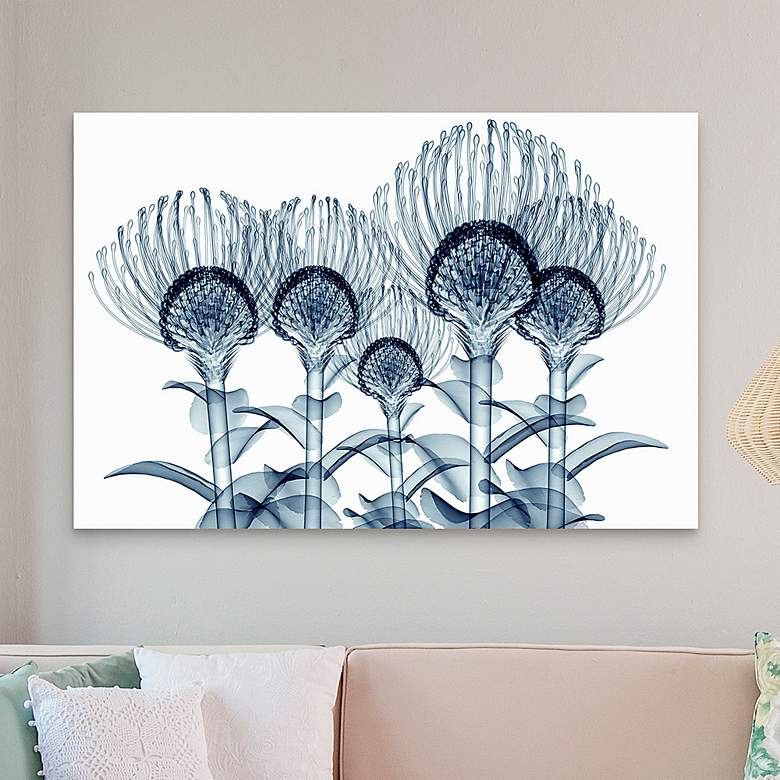 Image 1 Nodding Pincushions 50 3/4"H Tempered Glass Graphic Wall Art