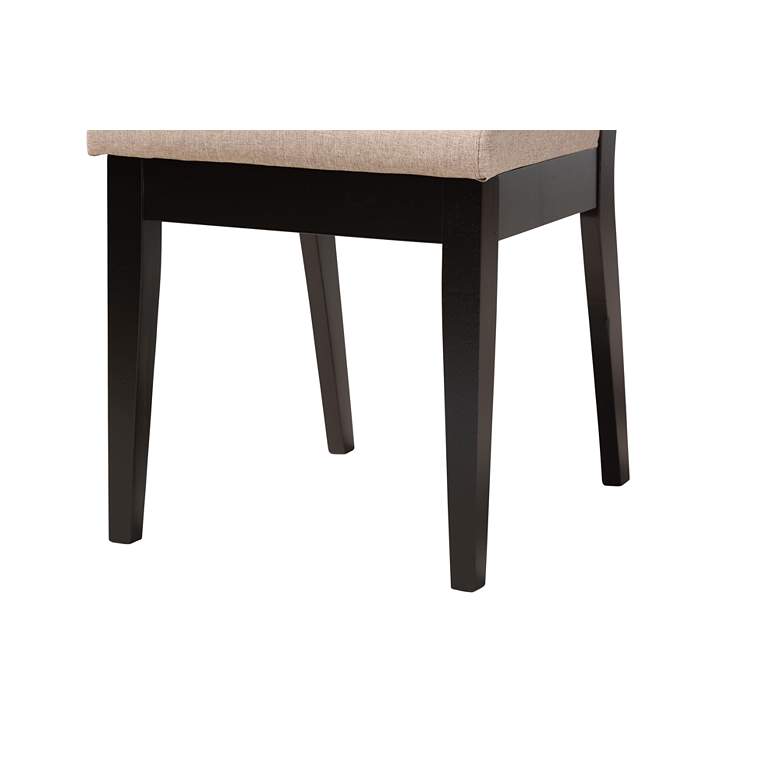 Image 5 Noe Sand Fabric Dark Brown Wood 5-Piece Dining Set more views