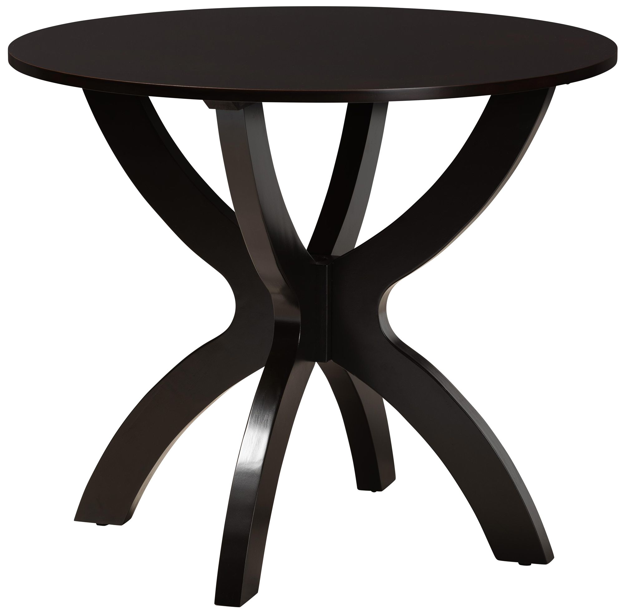Noe Sand Fabric Dark Brown Wood 5-Piece Dining Set