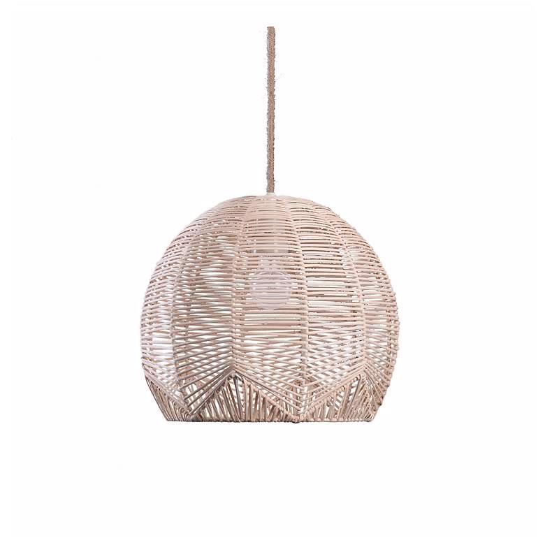 Image 2 Noel 11.81" High White Rattan Pendant more views