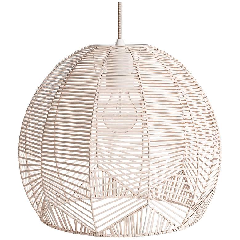 Image 4 Noel 11.81" High White Rattan Pendant more views