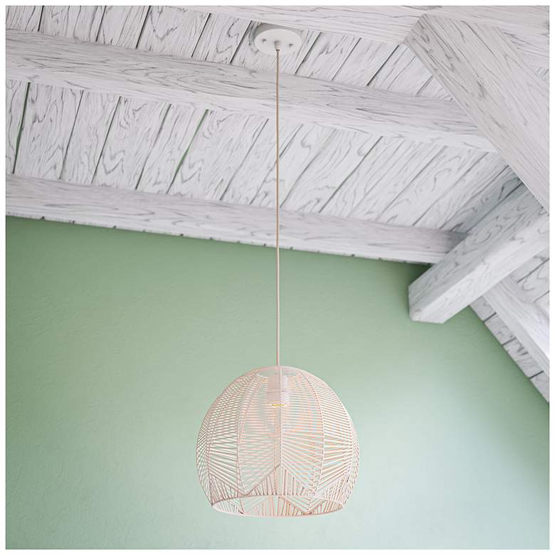 Image 6 Noel 11.81" High White Rattan Pendant more views