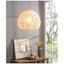 Noel 11.81" High White Rattan Pendant
