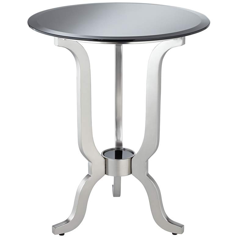 Image 1 Noel Black Glass Satin Plated Accent Table