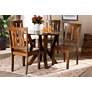 Noelia Walnut Brown Wood 5-Piece Dining Table and Chair Set