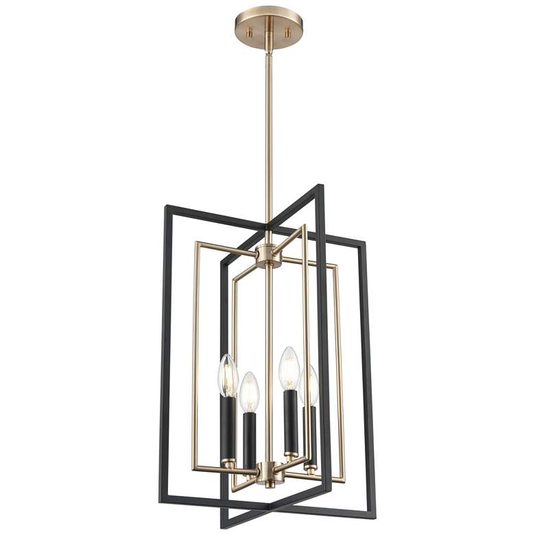 Image 1 Noelle 15" Wide 4-Light Pendant in Matte Black
