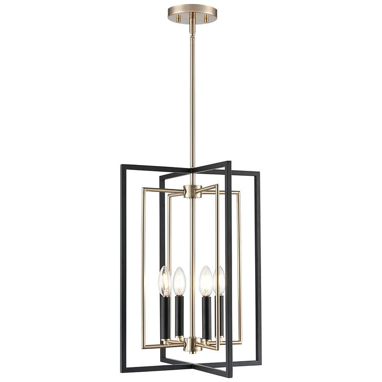 Image 2 Noelle 15" Wide 4-Light Pendant in Matte Black more views