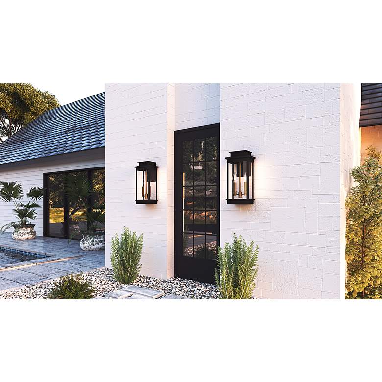 Image 6 Noelle 18 3/4" High Matte Black 2-Light Outdoor Wall Light more views