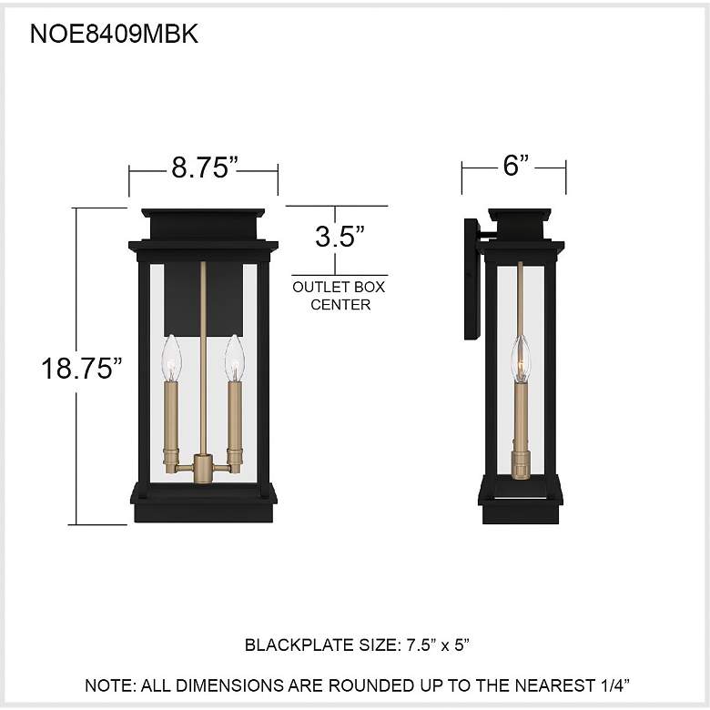 Image 7 Noelle 18 3/4" High Matte Black 2-Light Outdoor Wall Light more views