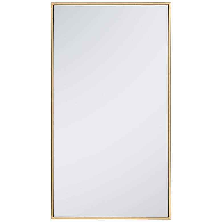 Image 3 Noemi Brass Metal 20 inch x 36 inch Rectangular Wall Mirror
