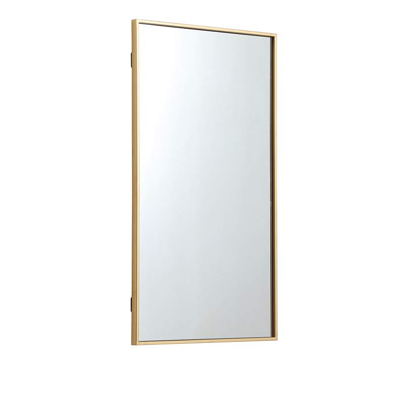 Image 5 Noemi Brass Metal 20" x 36" Rectangular Wall Mirror more views