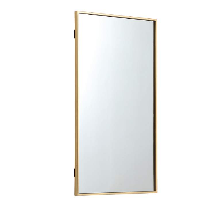 Image 5 Noemi Brass Metal 20 inch x 36 inch Rectangular Wall Mirror more views