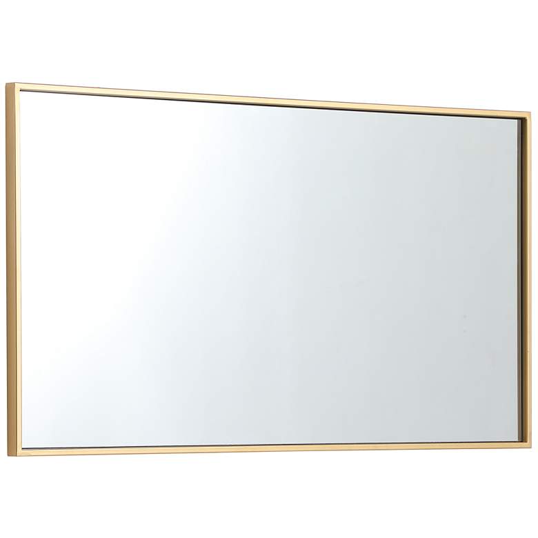 Image 7 Noemi Brass Metal 20 inch x 36 inch Rectangular Wall Mirror more views