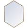 Noemi Brass Metal 24" x 34" Hexagonal Wall Mirror