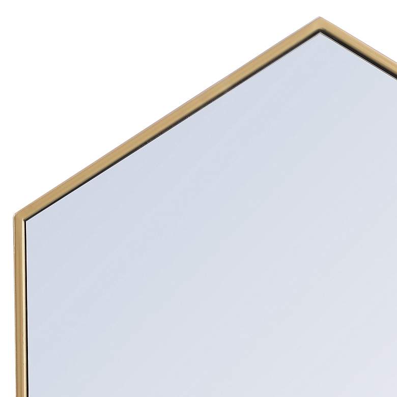 Image 4 Noemi Brass Metal 24" x 34" Hexagonal Wall Mirror more views
