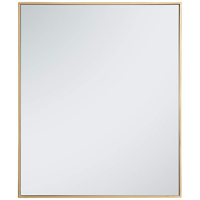 Image 3 Noemi Brass Metal 30 inch x 36 inch Rectangular Wall Mirror