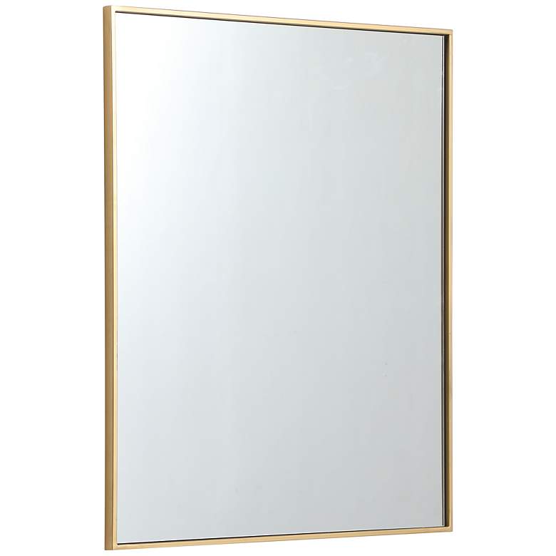 Image 5 Noemi Brass Metal 30 inch x 36 inch Rectangular Wall Mirror more views