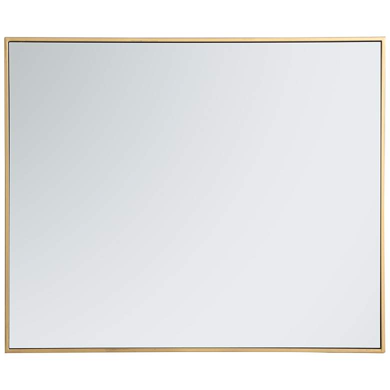 Image 6 Noemi Brass Metal 30 inch x 36 inch Rectangular Wall Mirror more views