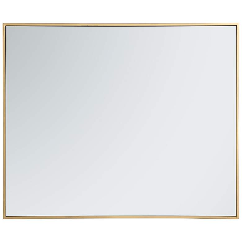 Image 6 Noemi Brass Metal 30" x 36" Rectangular Wall Mirror more views