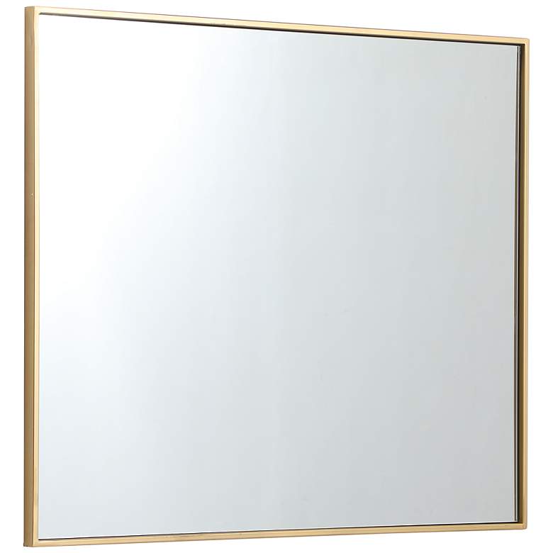 Image 7 Noemi Brass Metal 30 inch x 36 inch Rectangular Wall Mirror more views