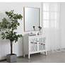 Noemi Brass Metal 30" x 36" Rectangular Wall Mirror in scene