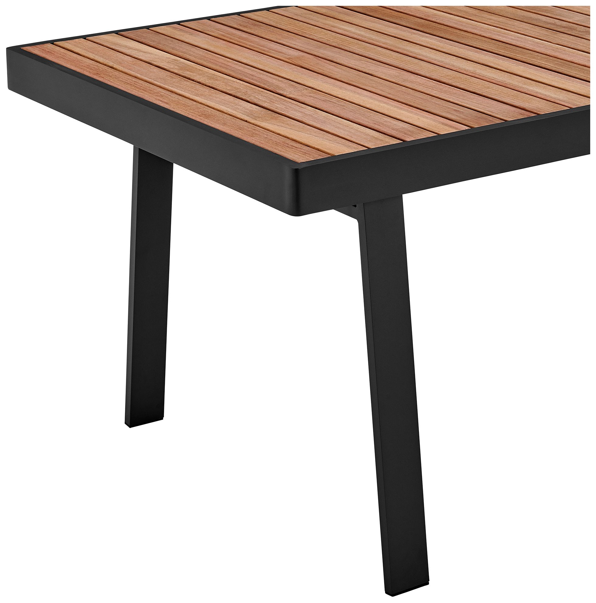 Image 4 Nofi Outdoor Patio Dining Table in Charcoal Finish with Teak Wood Top more views