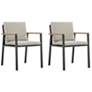1_Nofi Set of 2 Outdoor Patio Dining Chair in Charcoal Finish with Cushions