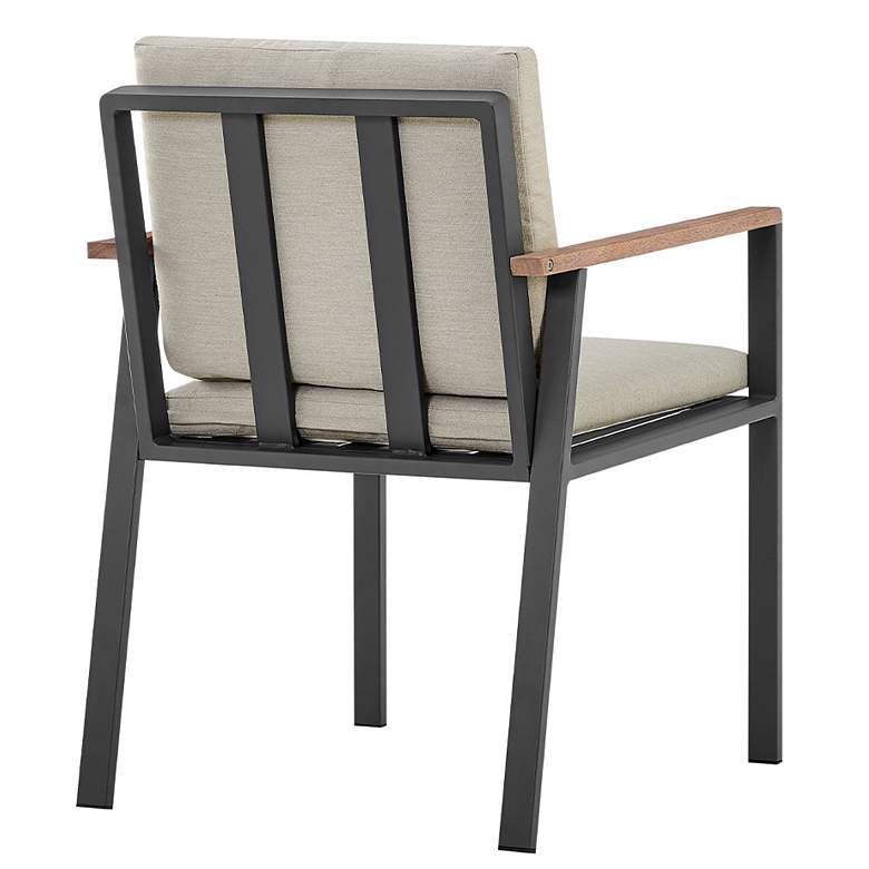 Image 2 Nofi Set of 2 Outdoor Patio Dining Chair in Charcoal Finish with Cushions more views