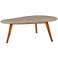 Nogu 18" Wide Gray Cement Brown Wood Outdoor Accent Table