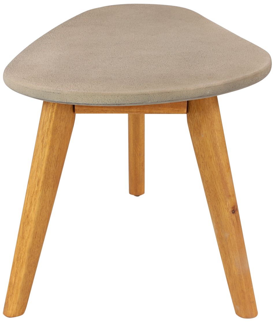 Image 4 Nogu 29" Wide Gray Cement Brown Wood Outdoor Accent Table more views