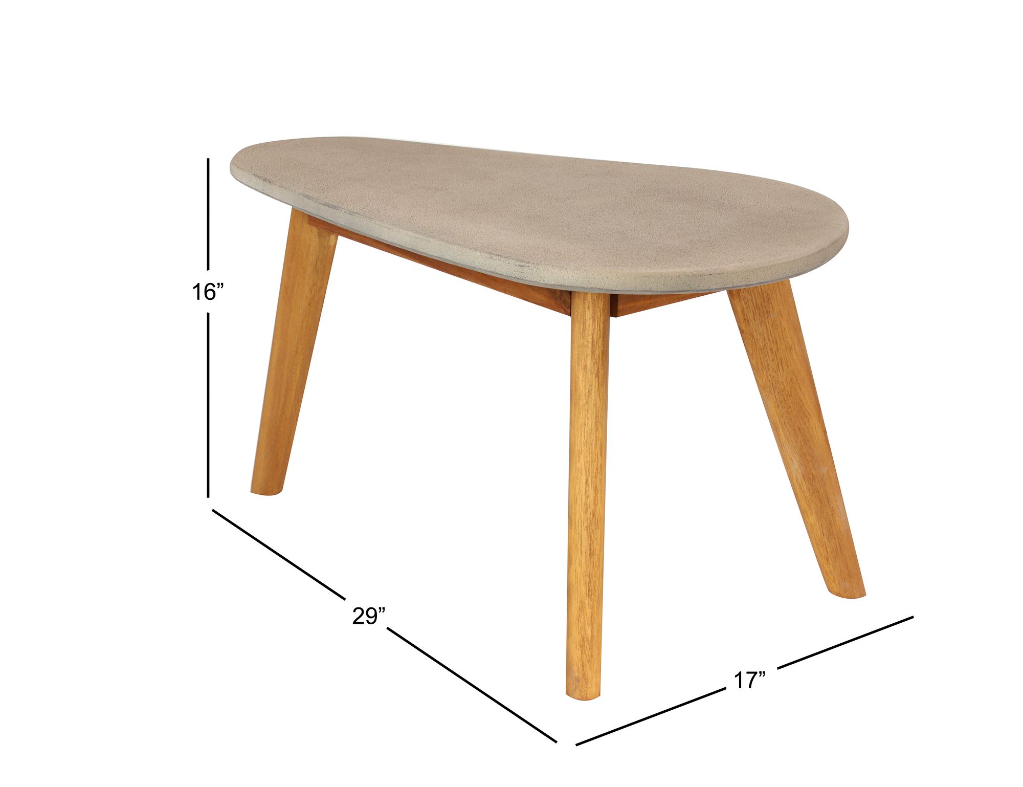 Image 6 Nogu 29" Wide Gray Cement Brown Wood Outdoor Accent Table more views