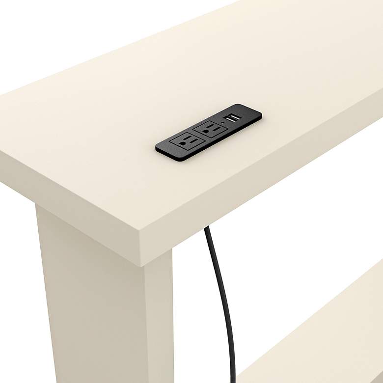 Image 3 Noham 47 1/4"W White Console Table with USB and Power Ports more views