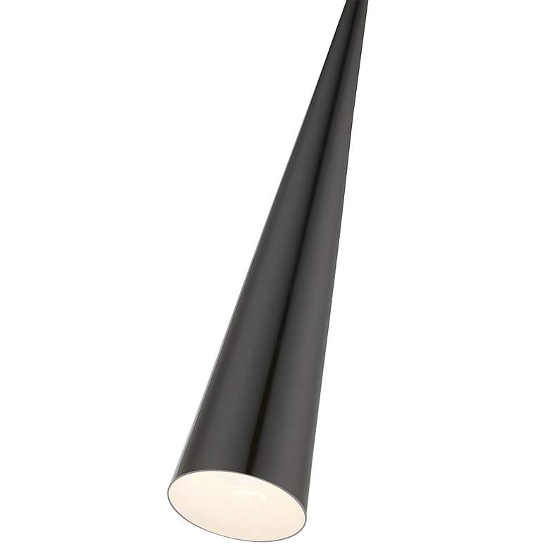 Image 6 Noho 1 Light Shiny Black Single Tall Pendant with Polished Chrome Accents more views